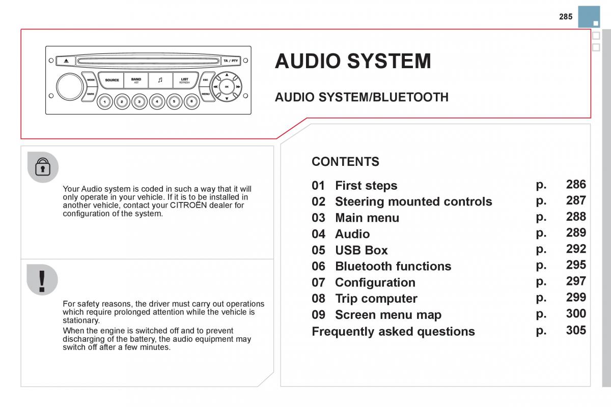 Citroen DS3 owners manual / page 287