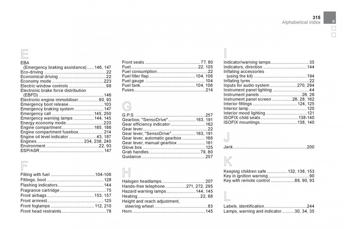 Citroen DS3 owners manual / page 317