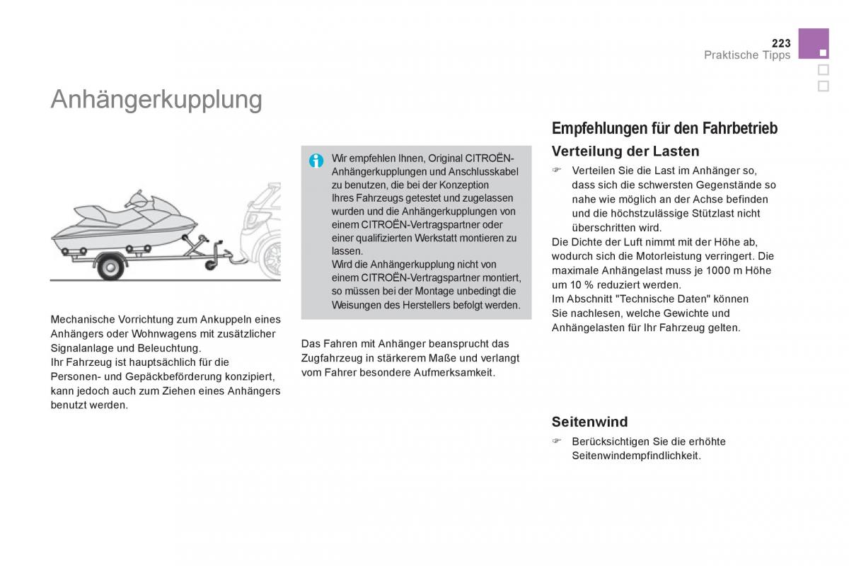 Citroen DS3 owners manual Handbuch / page 225