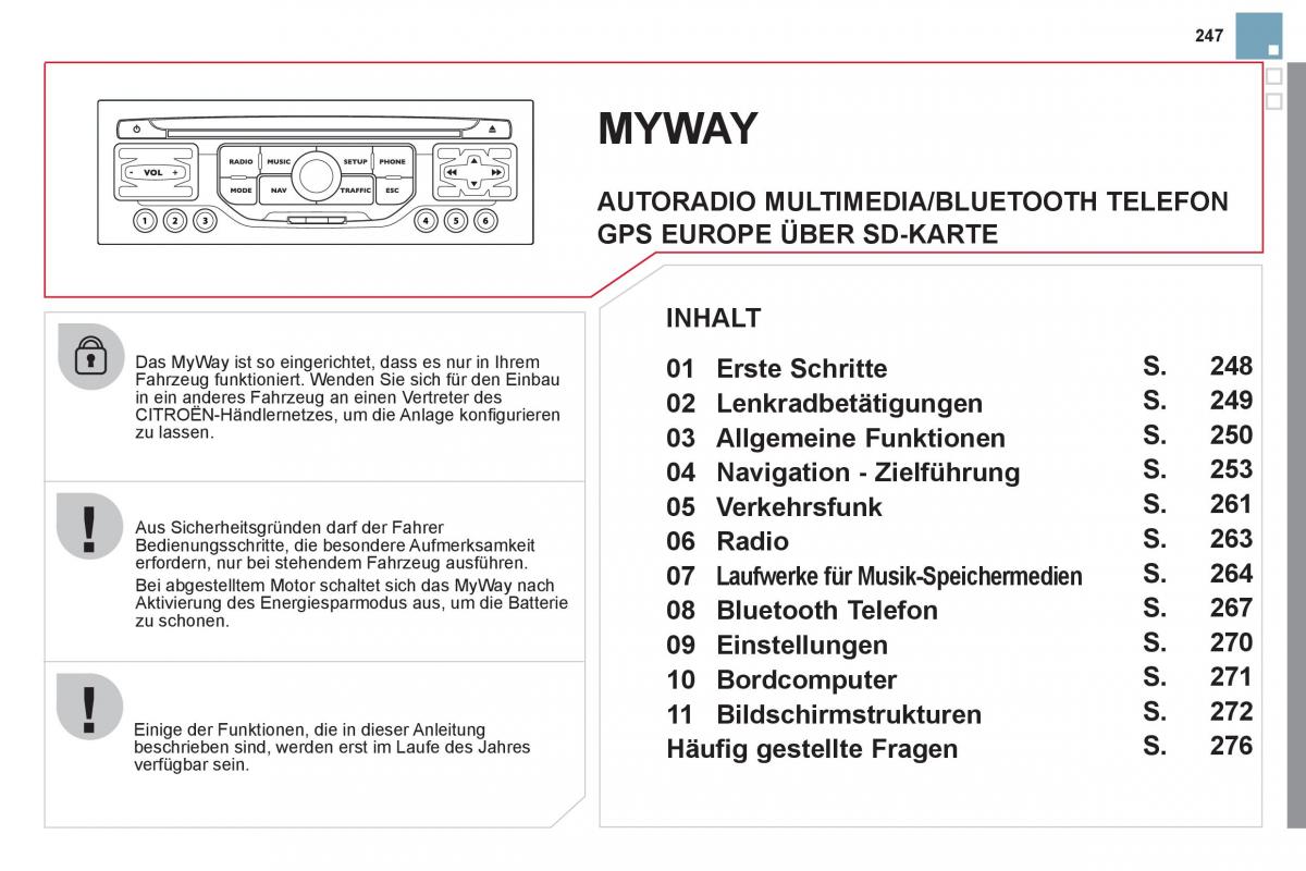 Citroen DS3 owners manual Handbuch / page 249