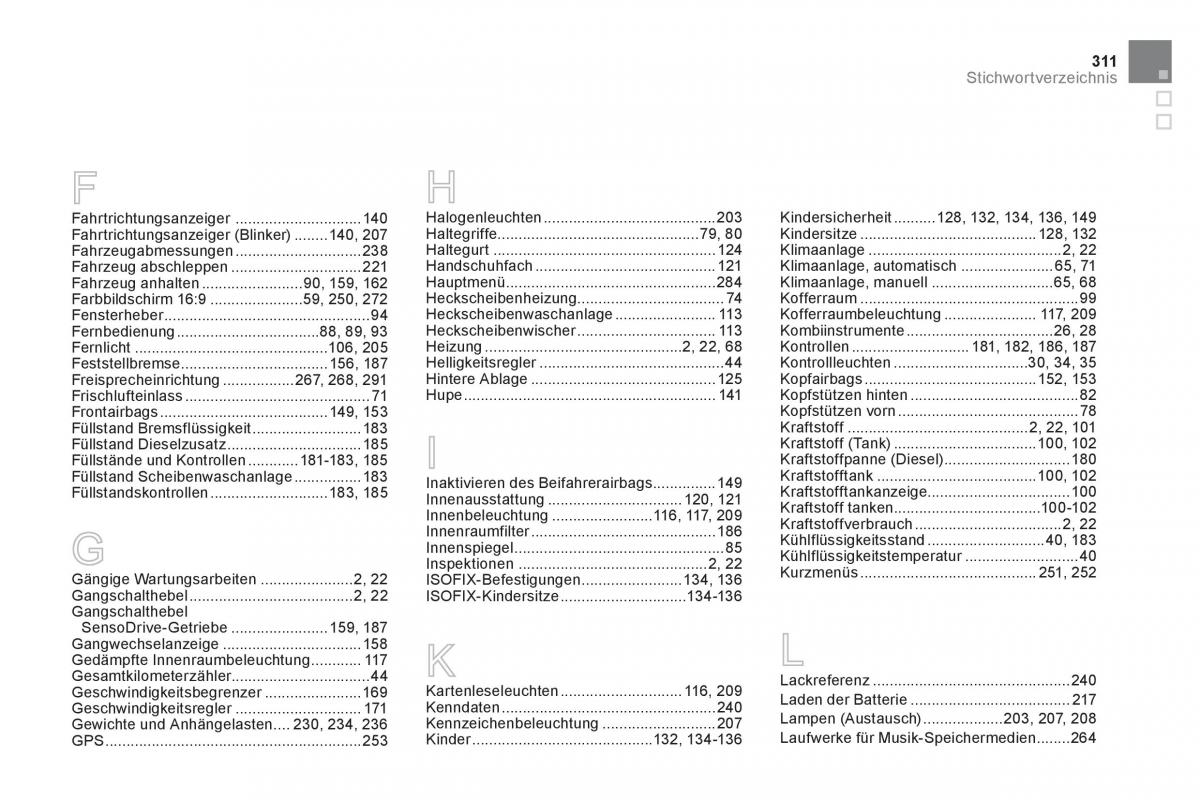 Citroen DS3 owners manual Handbuch / page 313