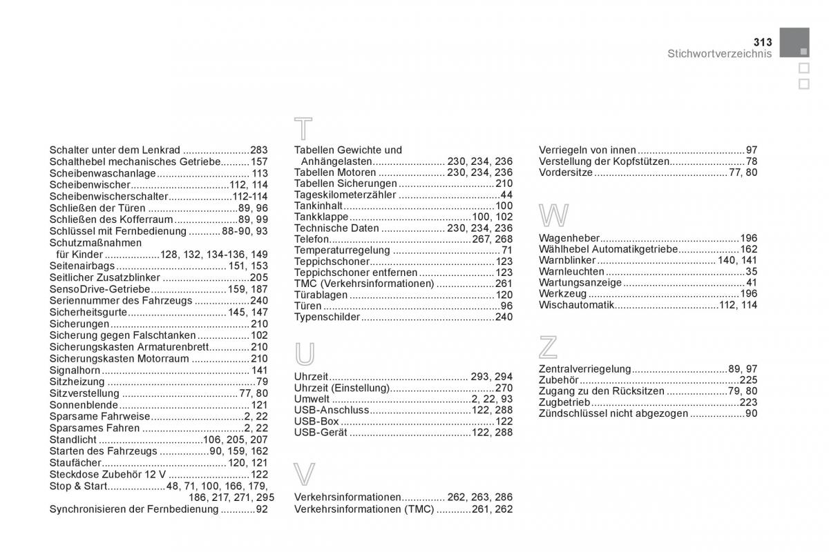 Citroen DS3 owners manual Handbuch / page 315