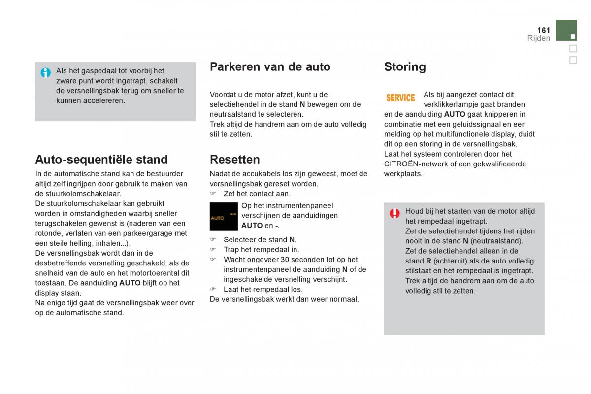 Citroen DS3 owners manual handleiding / page 163