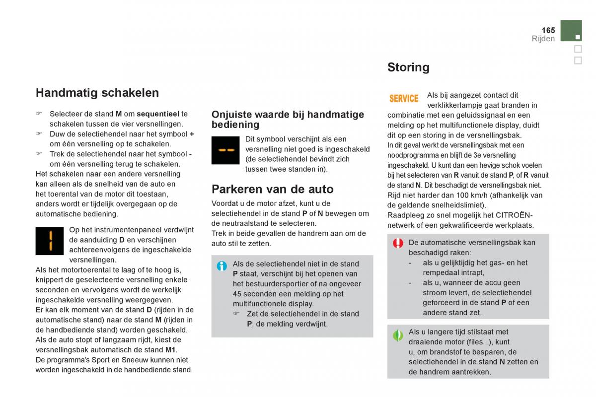 Citroen DS3 owners manual handleiding / page 167