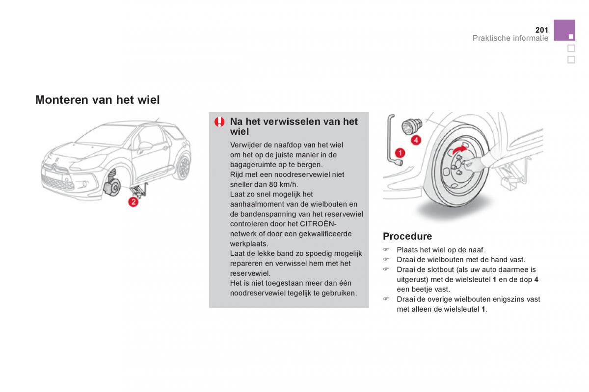 Citroen DS3 owners manual handleiding / page 203