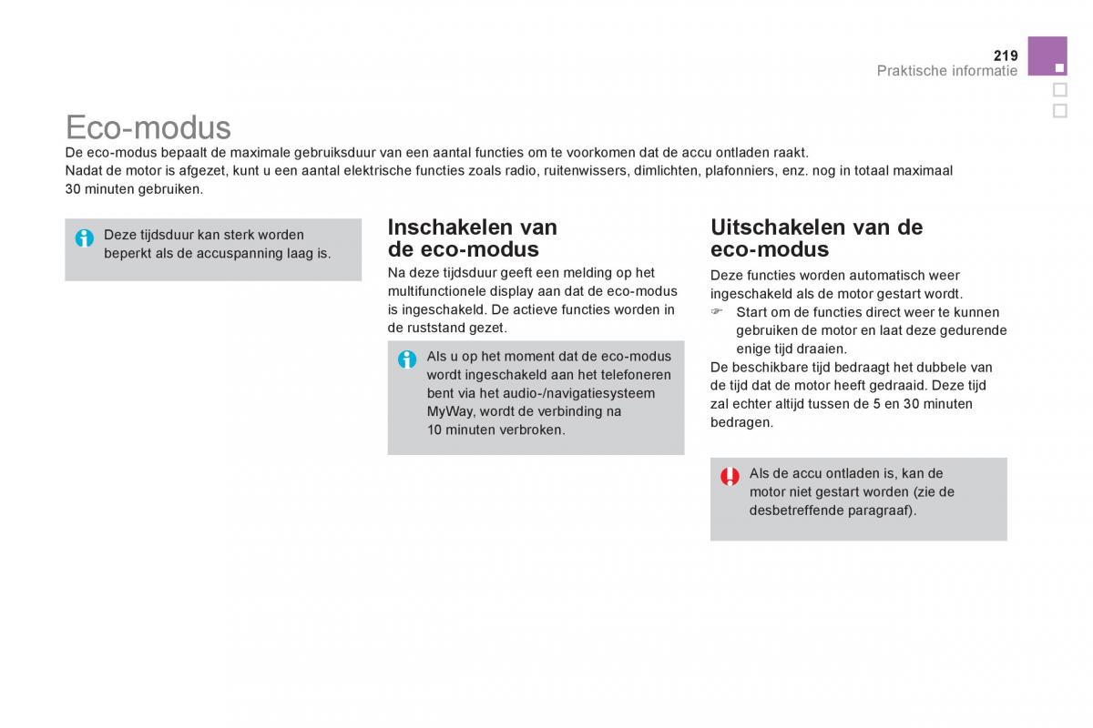 Citroen DS3 owners manual handleiding / page 221