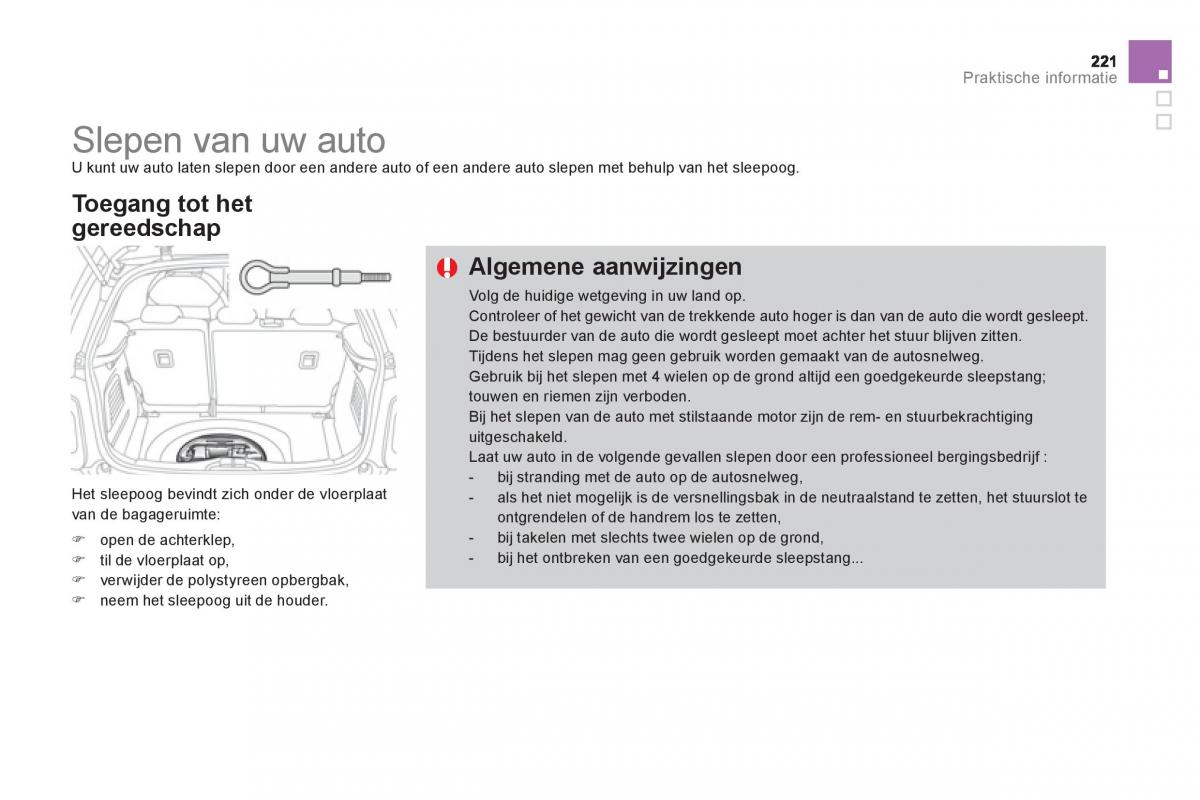 Citroen DS3 owners manual handleiding / page 223