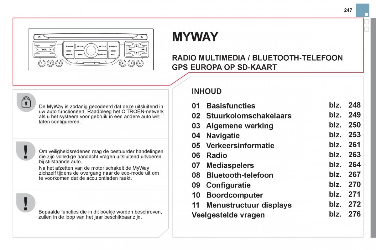 Citroen DS3 owners manual handleiding / page 249