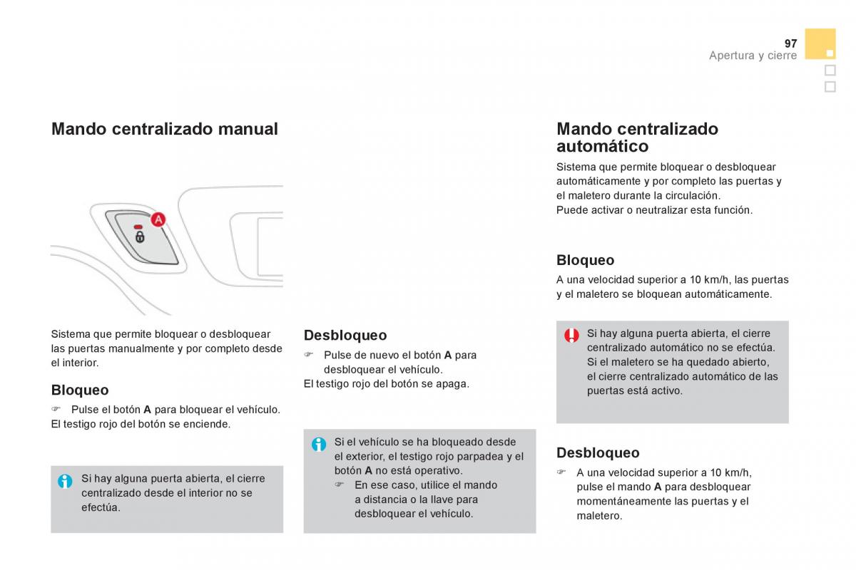 Citroen DS3 owners manual manual del propietario / page 99