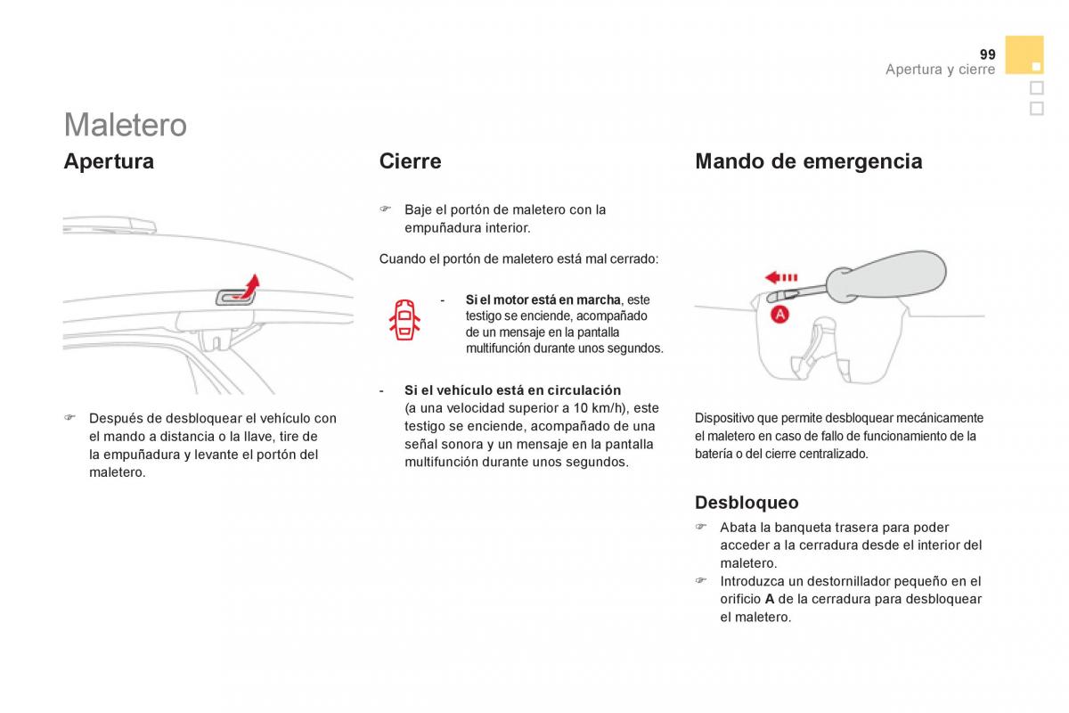 Citroen DS3 owners manual manual del propietario / page 101