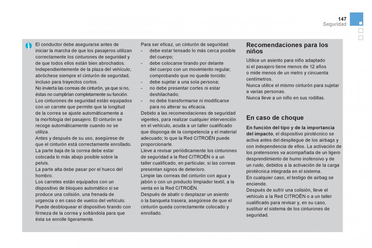 Citroen DS3 owners manual manual del propietario / page 149