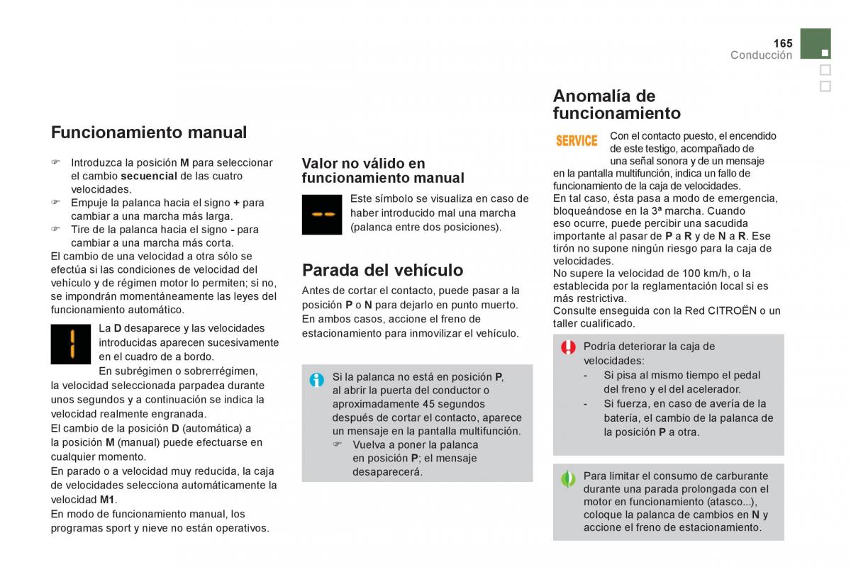 Citroen DS3 owners manual manual del propietario / page 167