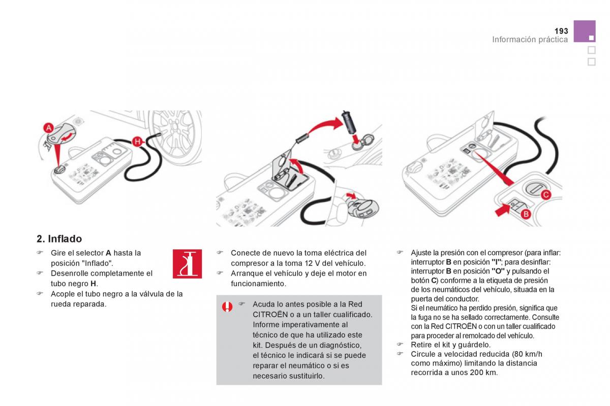 Citroen DS3 owners manual manual del propietario / page 195