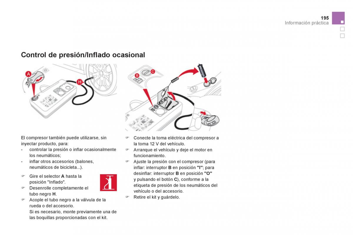 Citroen DS3 owners manual manual del propietario / page 197