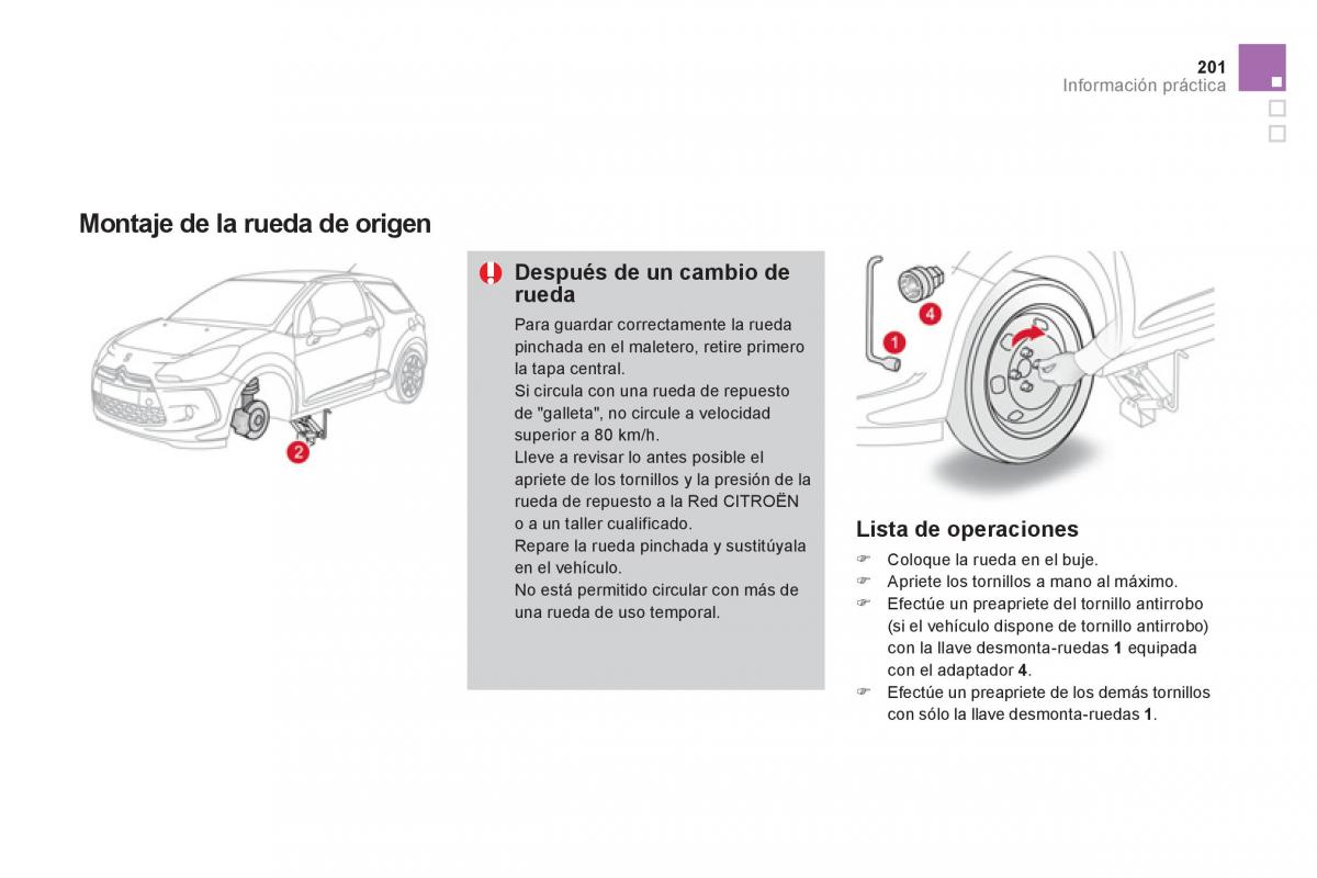 Citroen DS3 owners manual manual del propietario / page 203