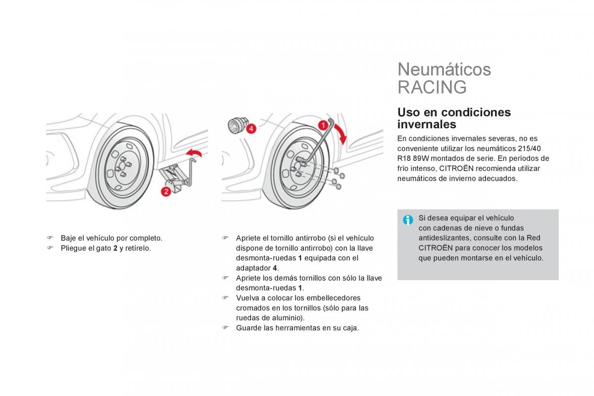 Citroen DS3 owners manual manual del propietario / page 204