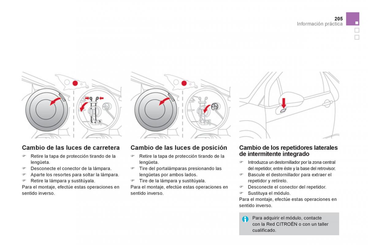 Citroen DS3 owners manual manual del propietario / page 207