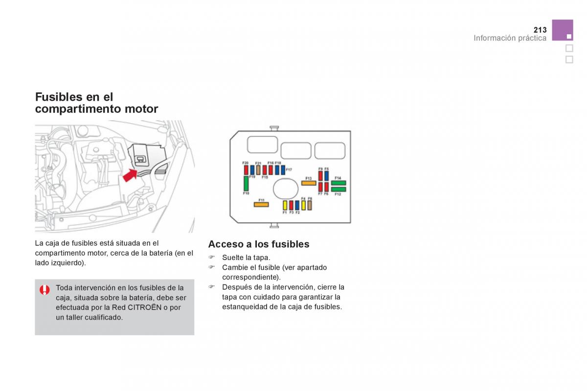 Citroen DS3 owners manual manual del propietario / page 215