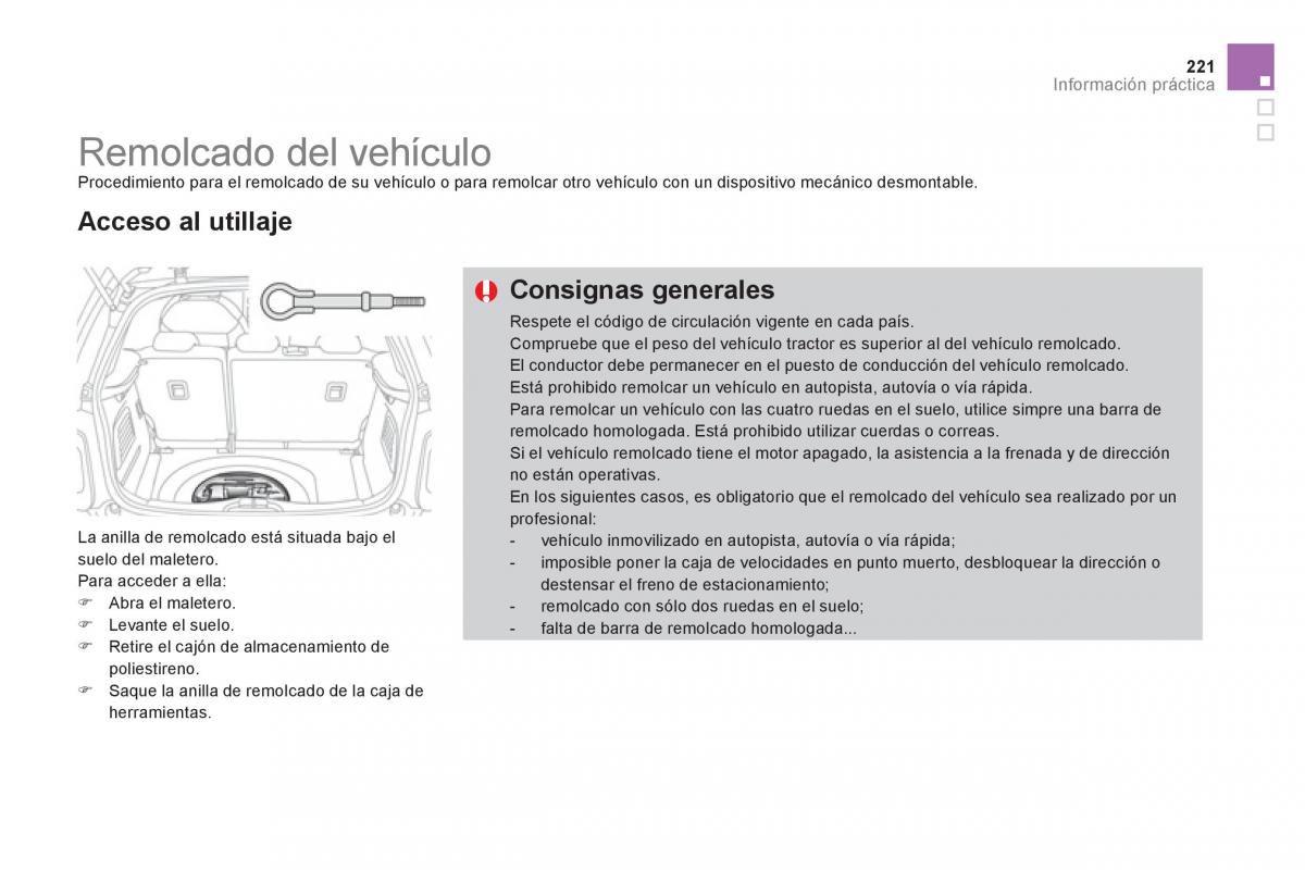 Citroen DS3 owners manual manual del propietario / page 223