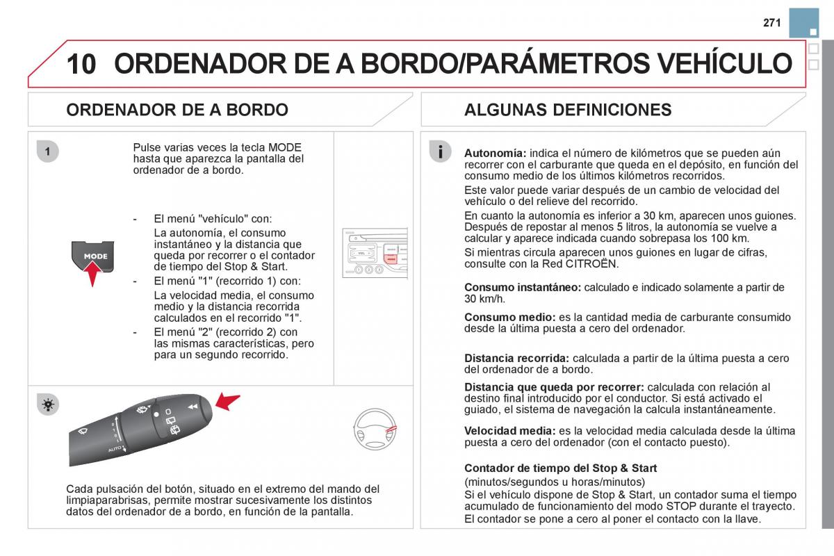 Citroen DS3 owners manual manual del propietario / page 273