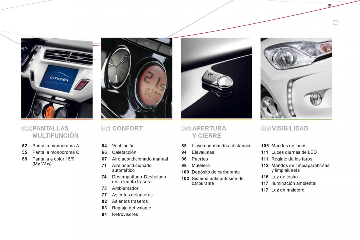 Citroen DS3 owners manual manual del propietario / page 5