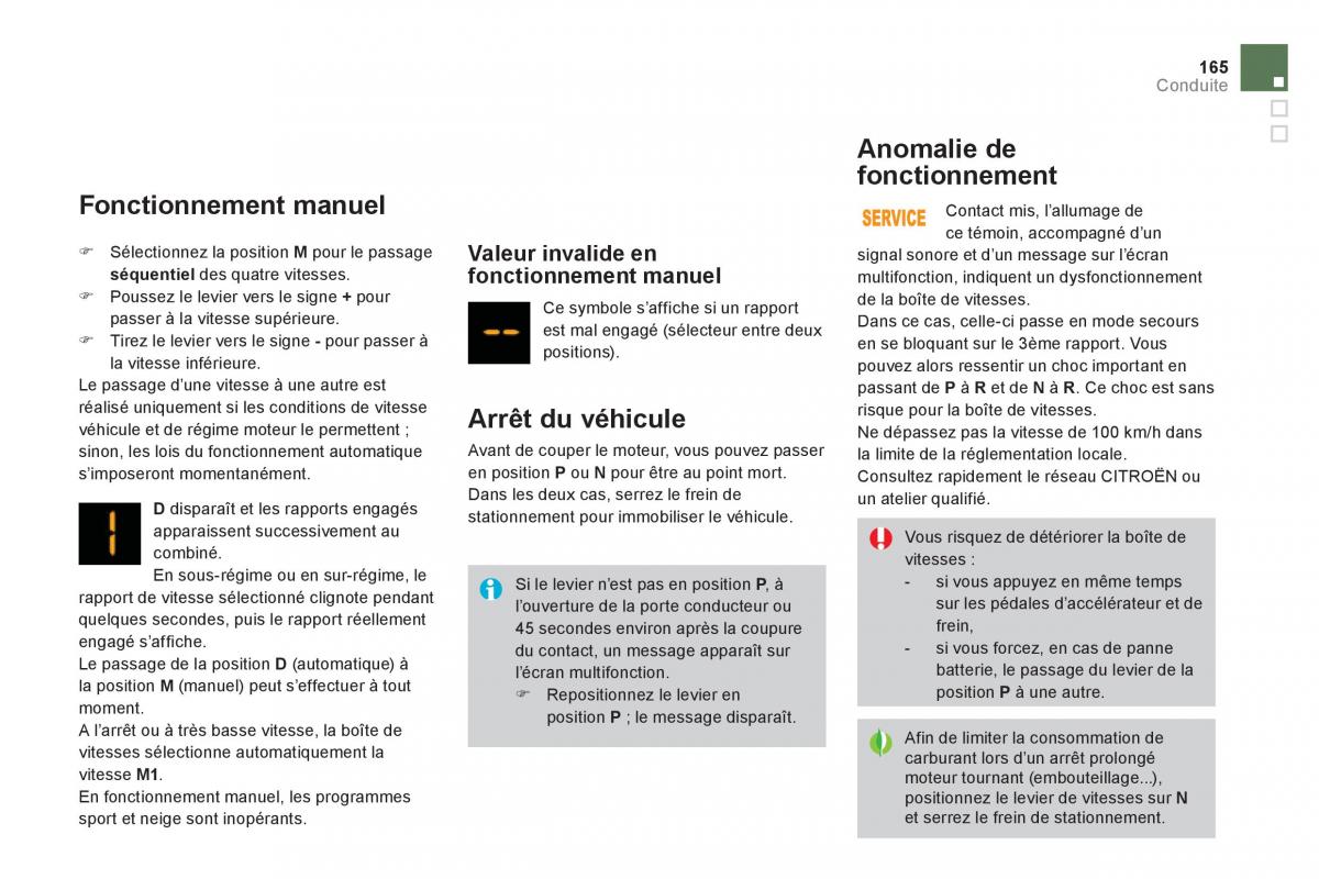 Citroen DS3 owners manual manuel du proprietaire / page 167