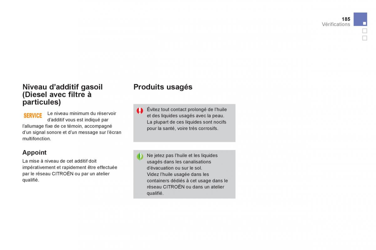 Citroen DS3 owners manual manuel du proprietaire / page 187
