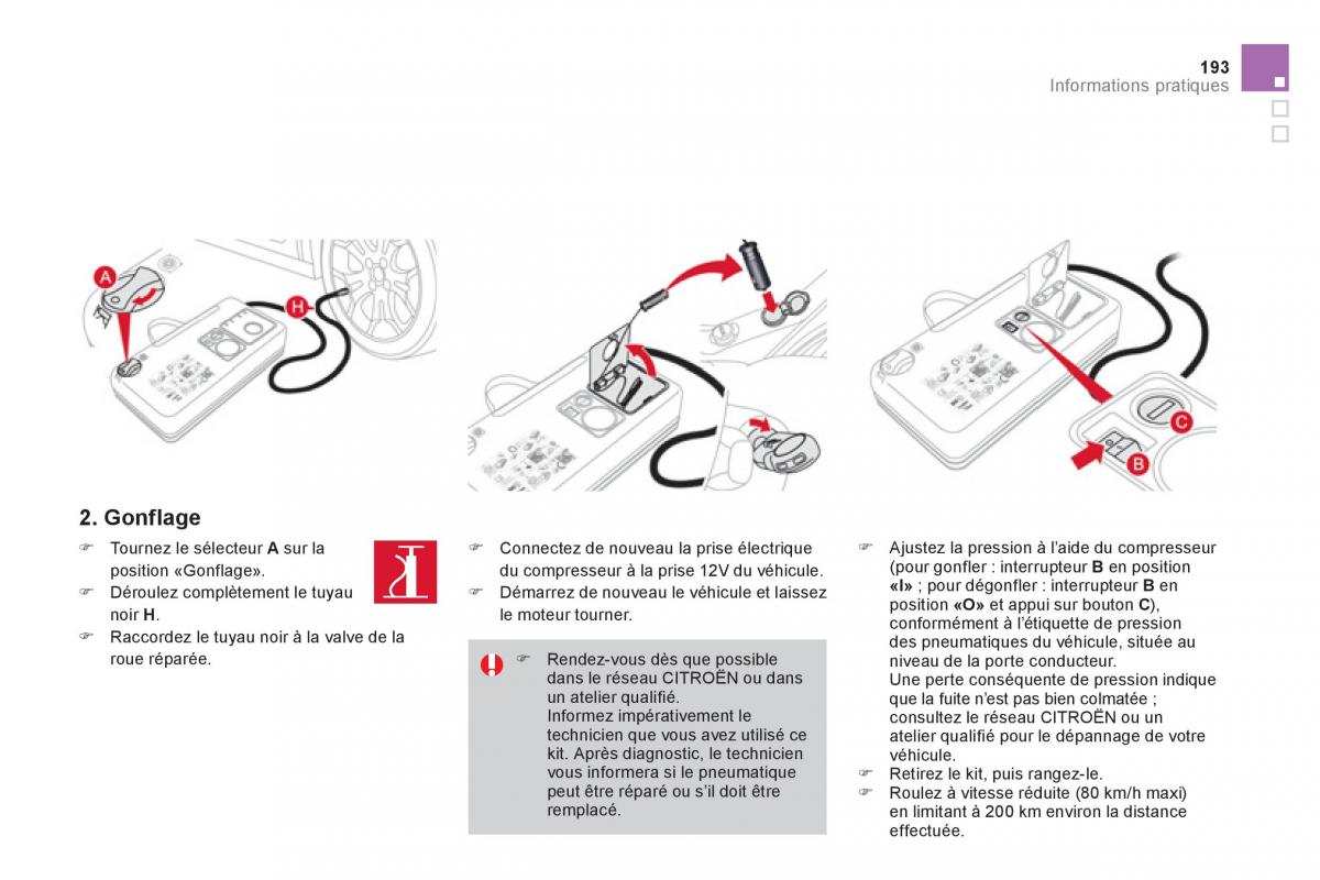 Citroen DS3 owners manual manuel du proprietaire / page 195