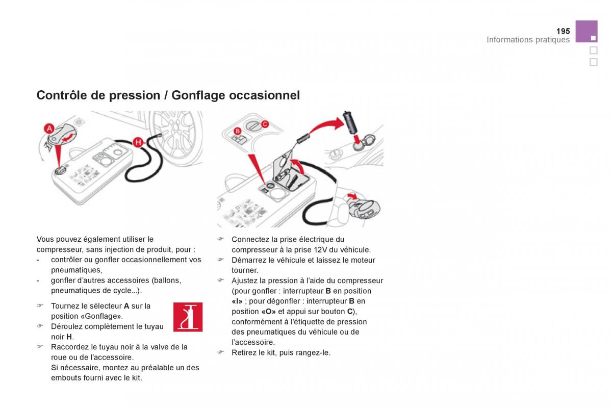 Citroen DS3 owners manual manuel du proprietaire / page 197