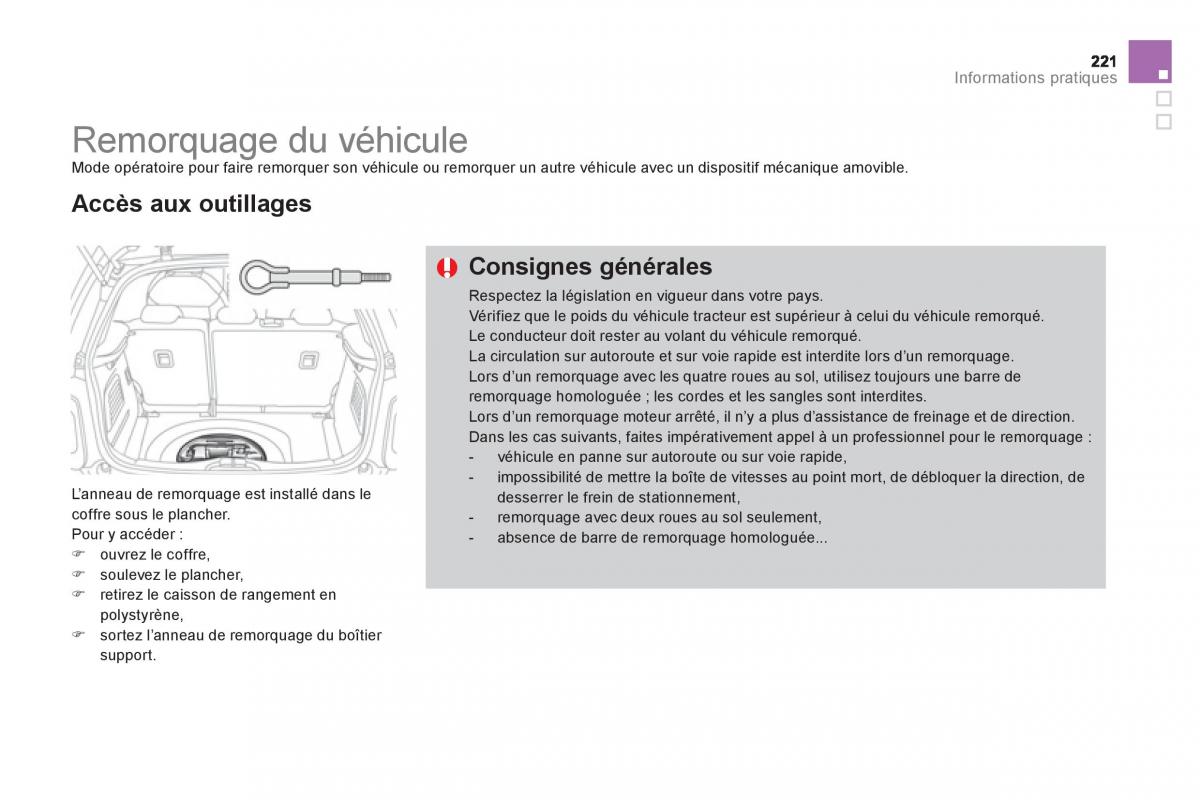 Citroen DS3 owners manual manuel du proprietaire / page 223