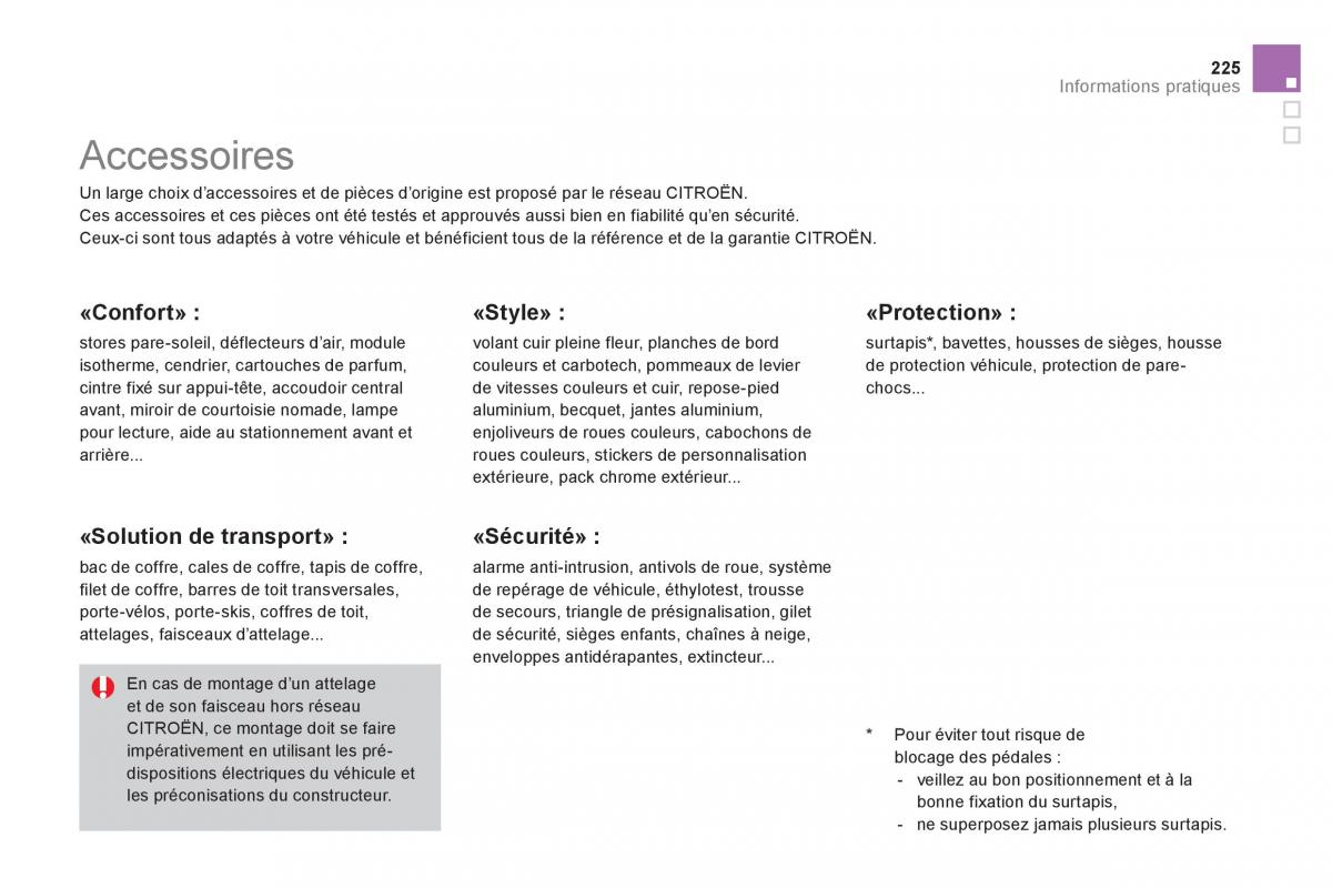 Citroen DS3 owners manual manuel du proprietaire / page 227