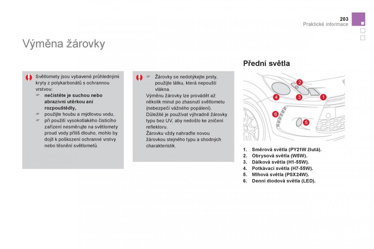 Citroen DS3 owners manual navod k obsludze / page 205