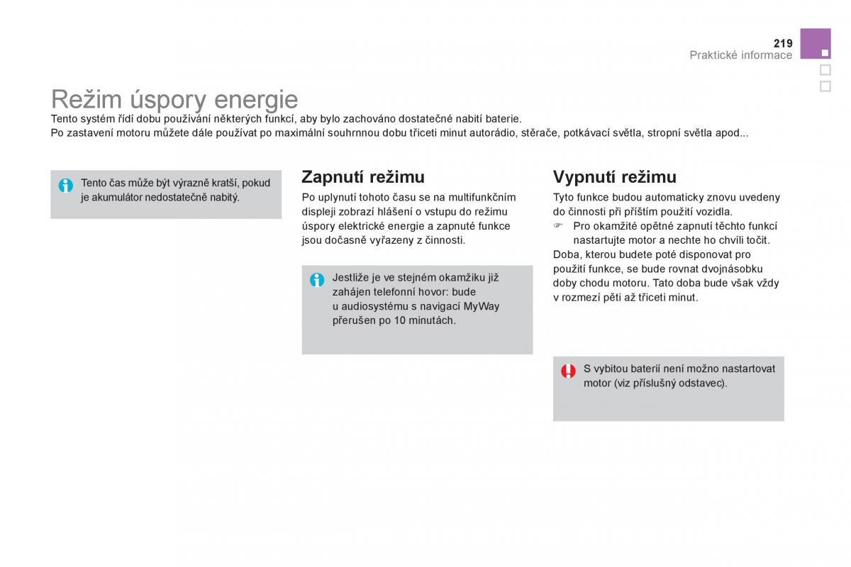 Citroen DS3 owners manual navod k obsludze / page 221