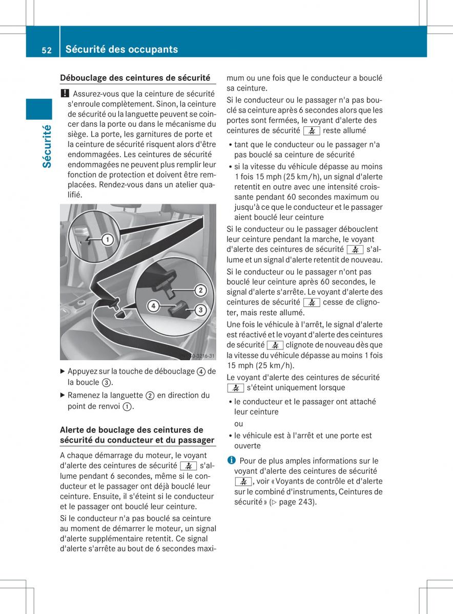 Mercedes Benz B Class W246 owners manual manuel du proprietaire / page 55