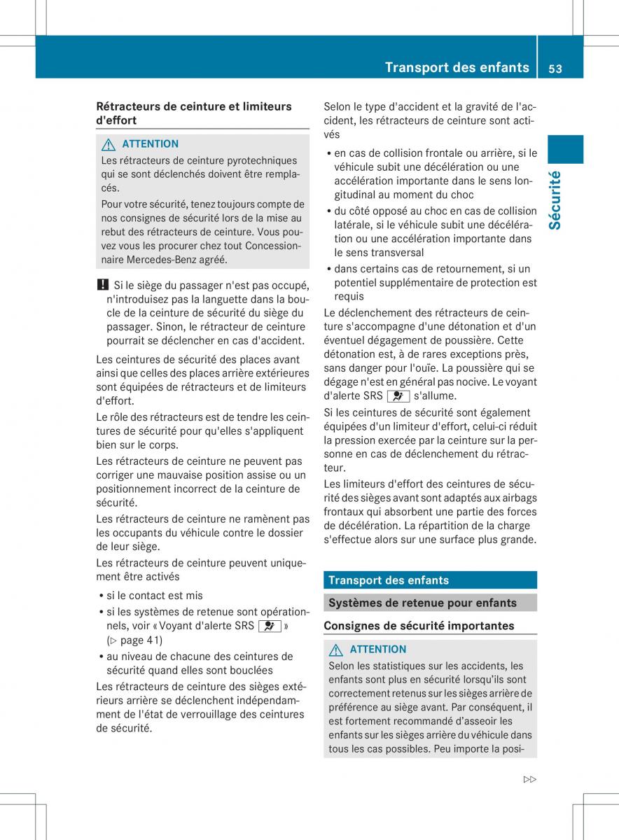 Mercedes Benz B Class W246 owners manual manuel du proprietaire / page 56