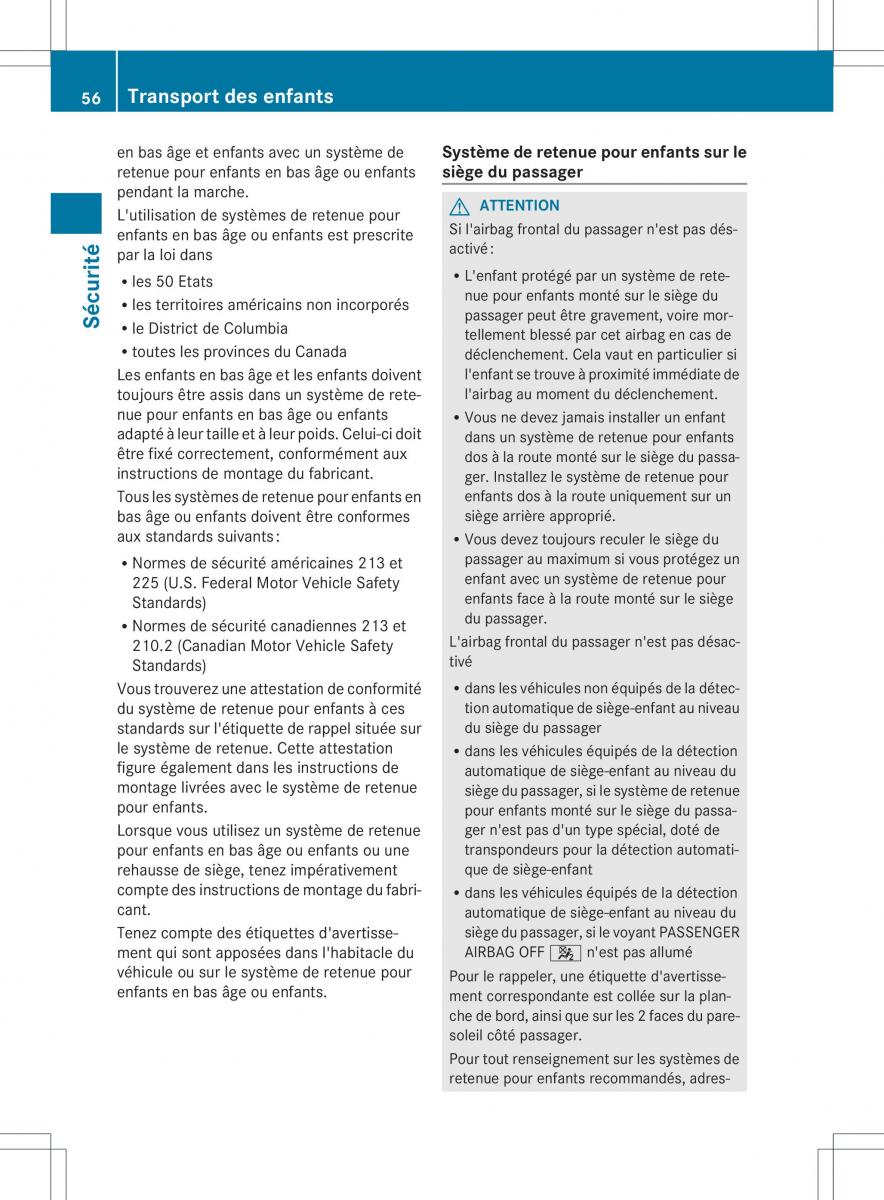 Mercedes Benz B Class W246 owners manual manuel du proprietaire / page 59