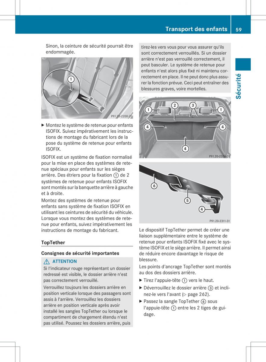 Mercedes Benz B Class W246 owners manual manuel du proprietaire / page 62