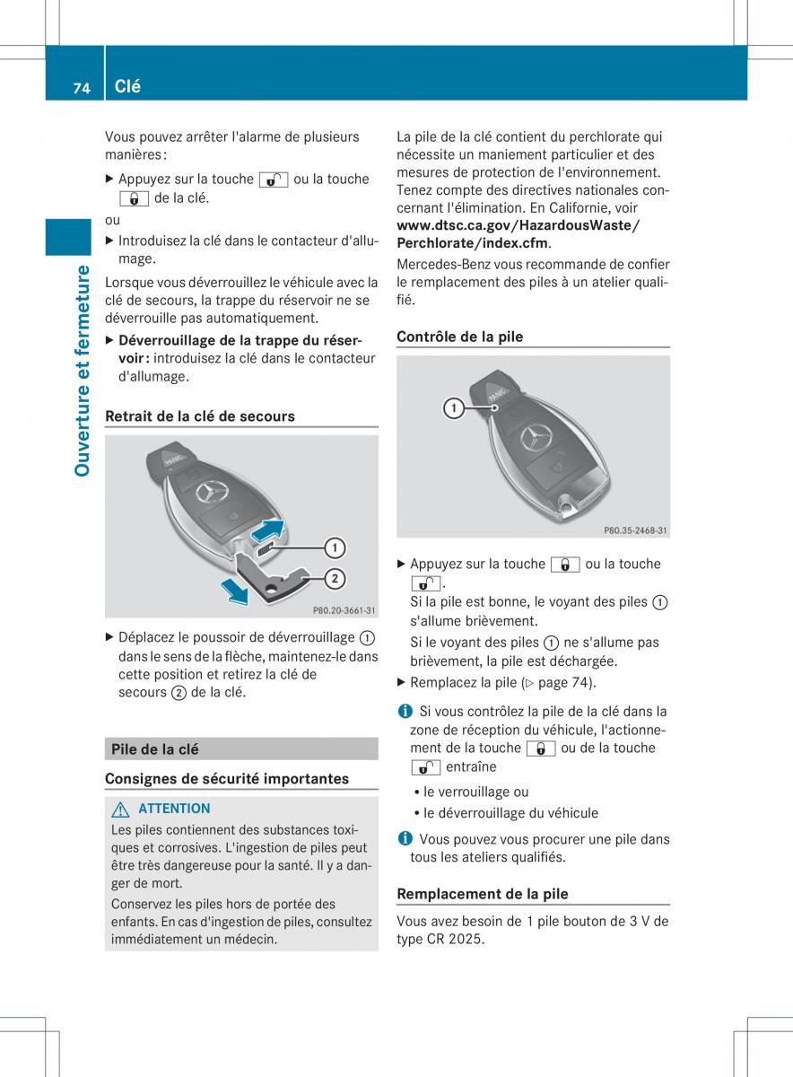 Mercedes Benz B Class W246 owners manual manuel du proprietaire / page 77