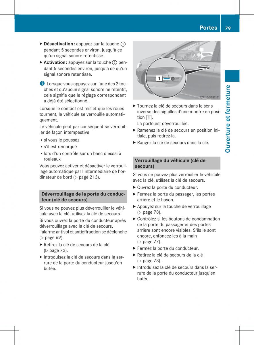 Mercedes Benz B Class W246 owners manual manuel du proprietaire / page 82