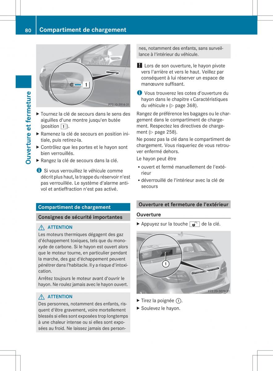 Mercedes Benz B Class W246 owners manual manuel du proprietaire / page 83