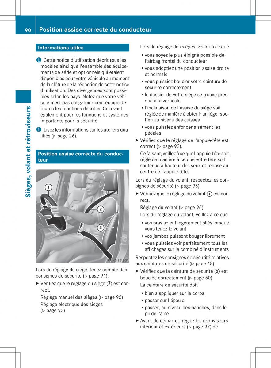 Mercedes Benz B Class W246 owners manual manuel du proprietaire / page 93