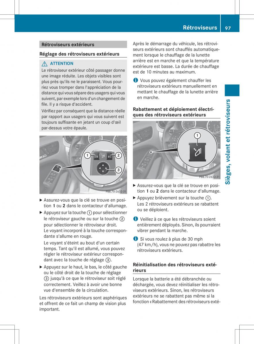 Mercedes Benz B Class W246 owners manual manuel du proprietaire / page 100