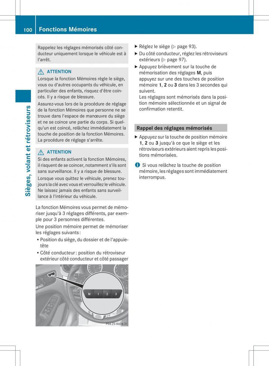 Mercedes Benz B Class W246 owners manual manuel du proprietaire / page 103