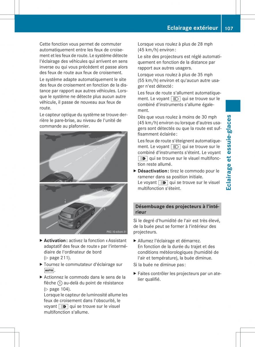 Mercedes Benz B Class W246 owners manual manuel du proprietaire / page 110