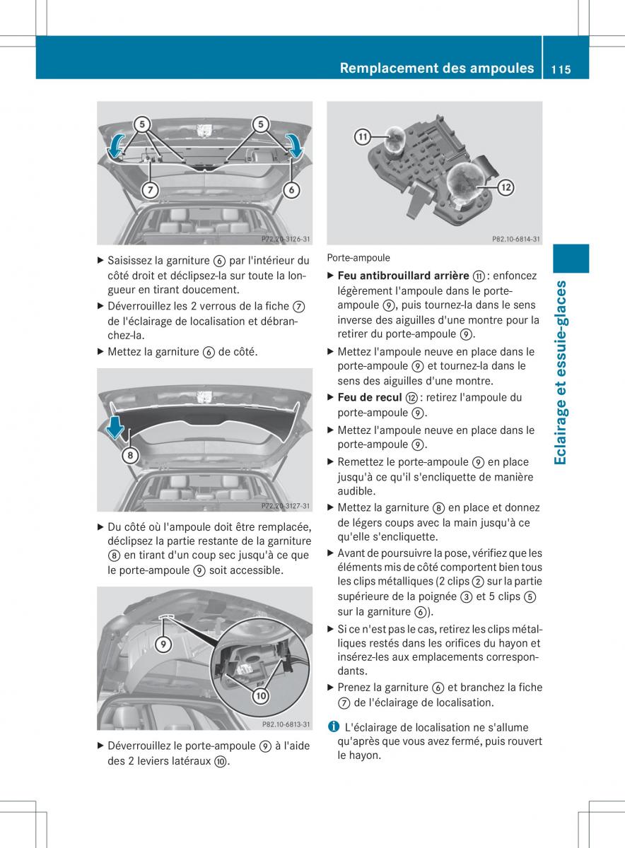 Mercedes Benz B Class W246 owners manual manuel du proprietaire / page 118