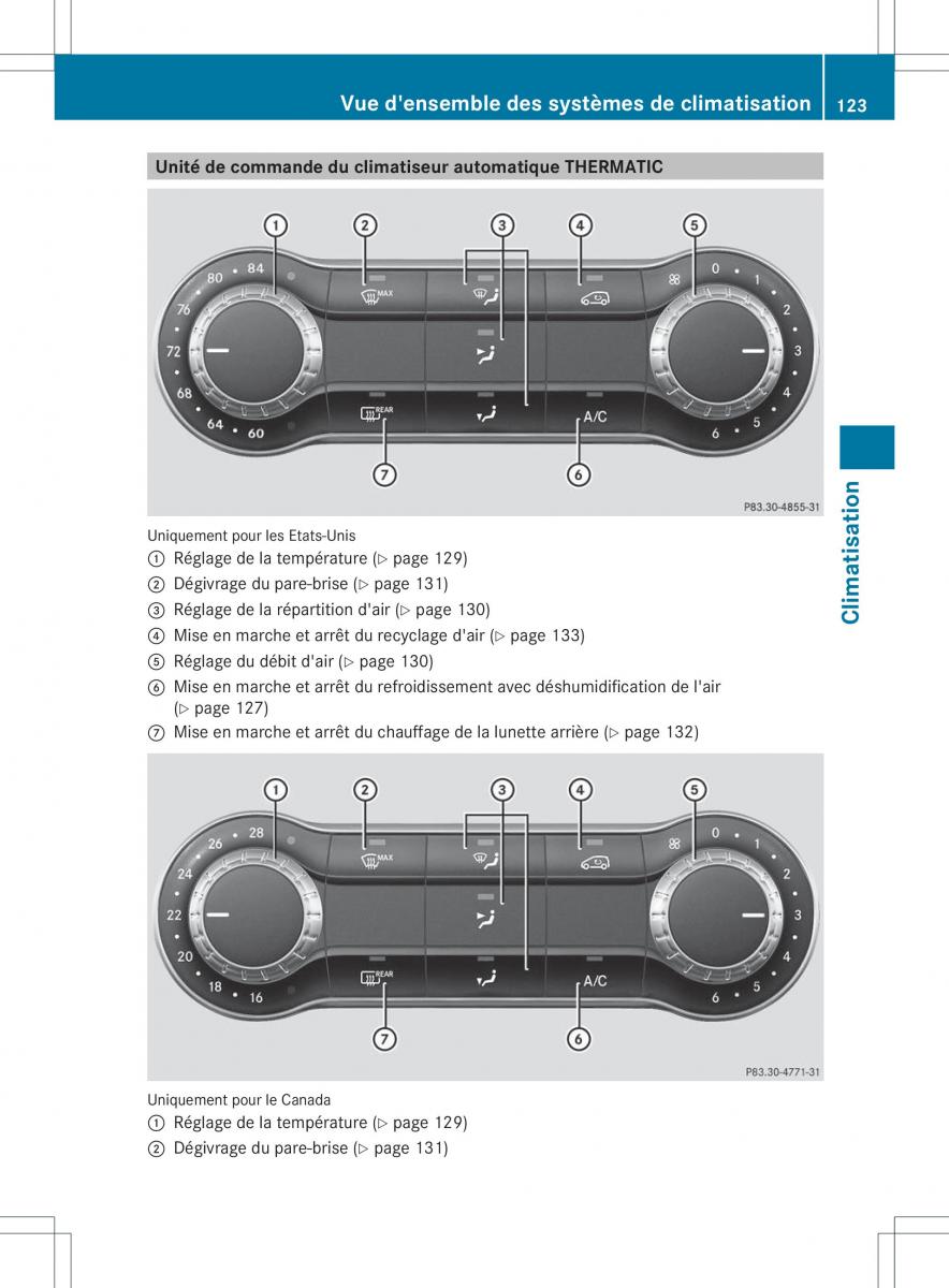 Mercedes Benz B Class W246 owners manual manuel du proprietaire / page 126