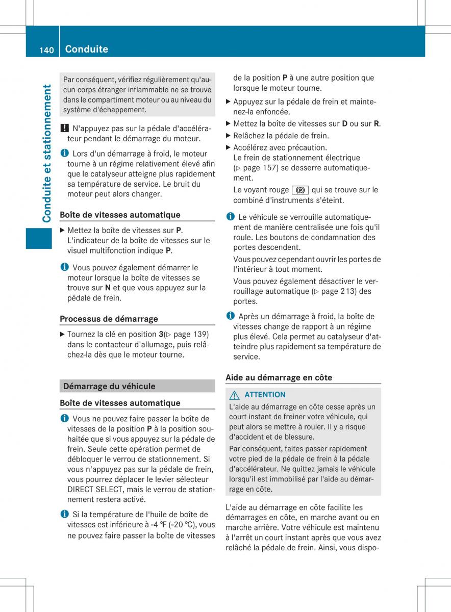 Mercedes Benz B Class W246 owners manual manuel du proprietaire / page 143