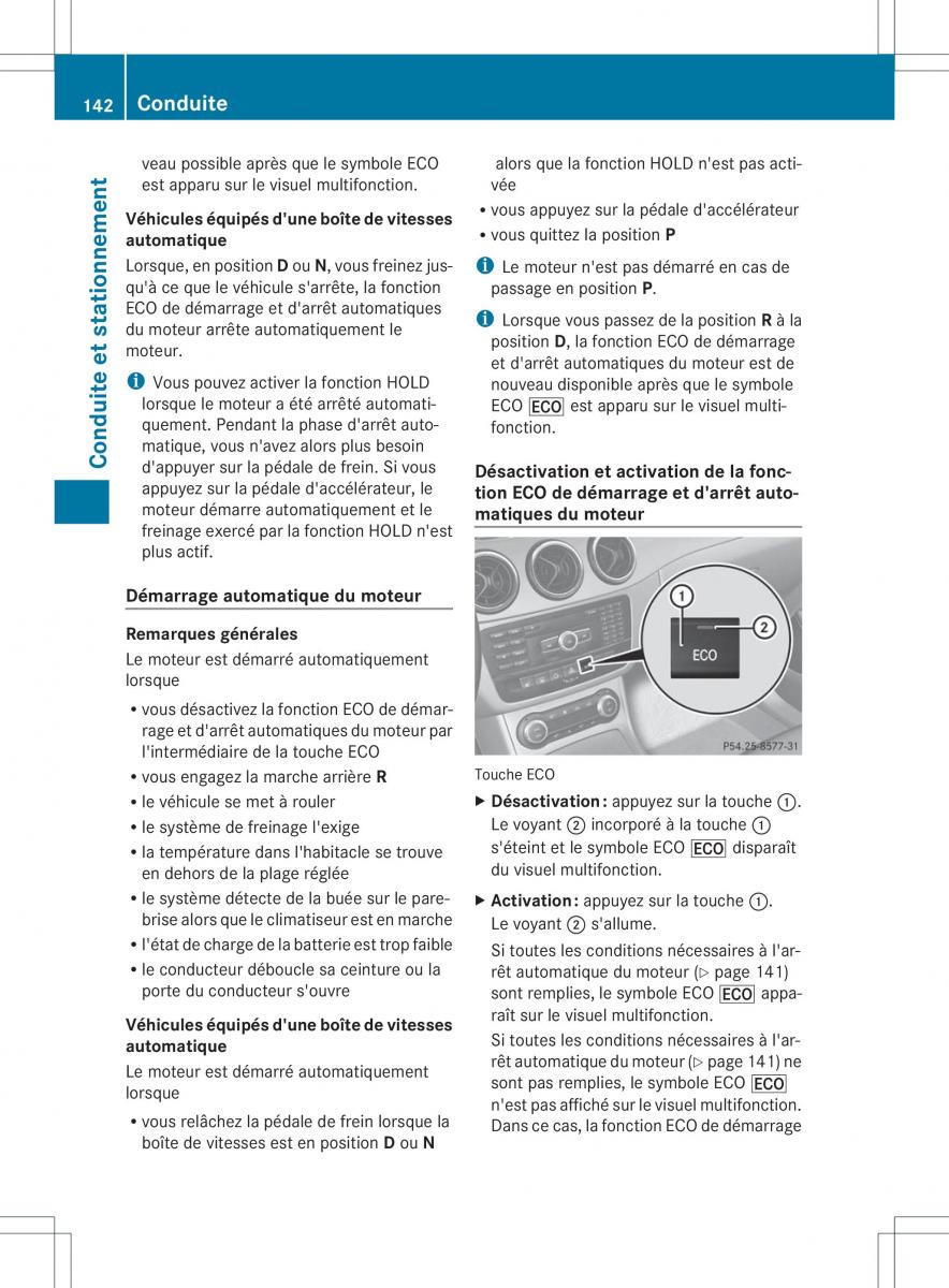 Mercedes Benz B Class W246 owners manual manuel du proprietaire / page 145