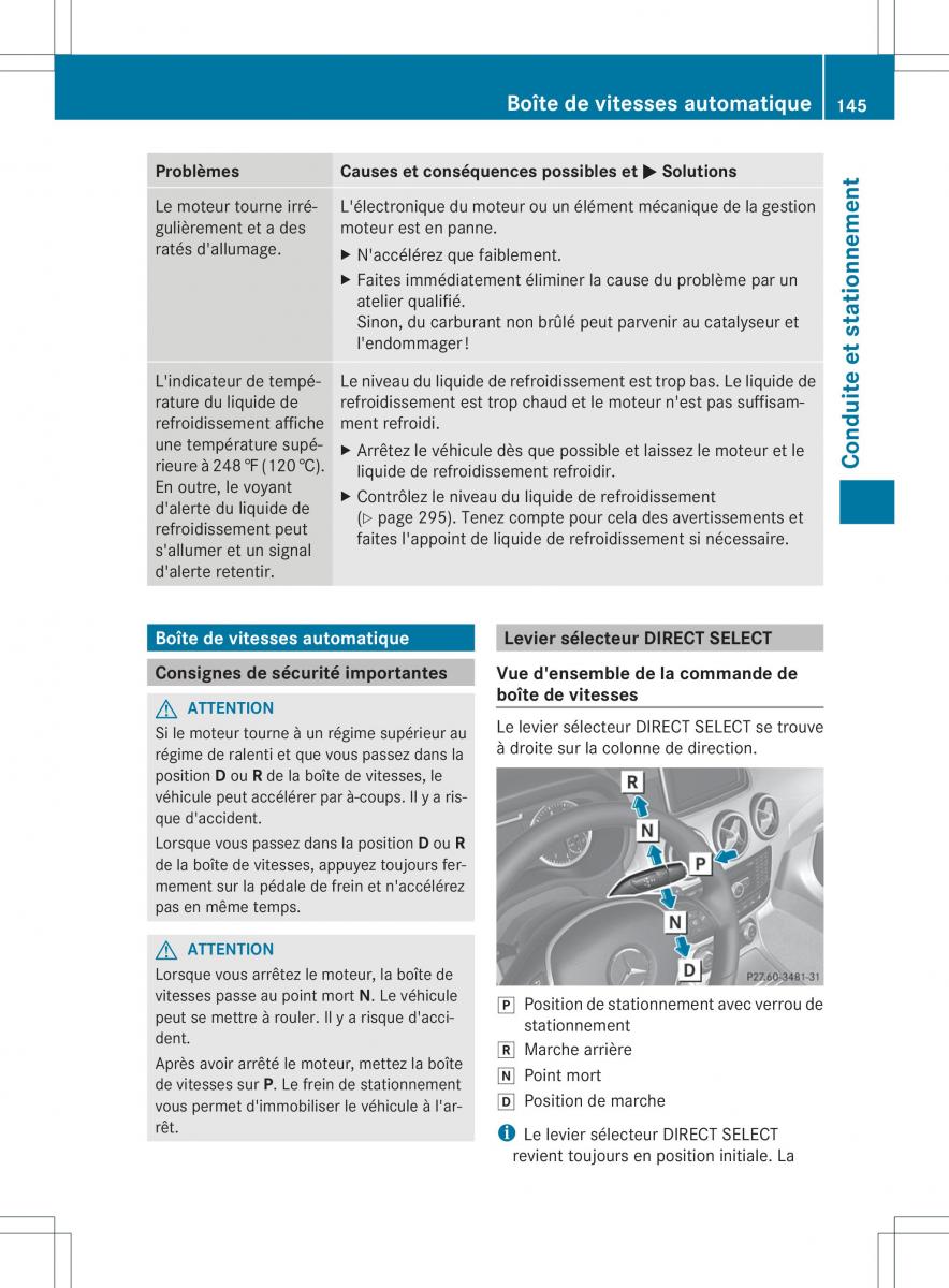 Mercedes Benz B Class W246 owners manual manuel du proprietaire / page 148