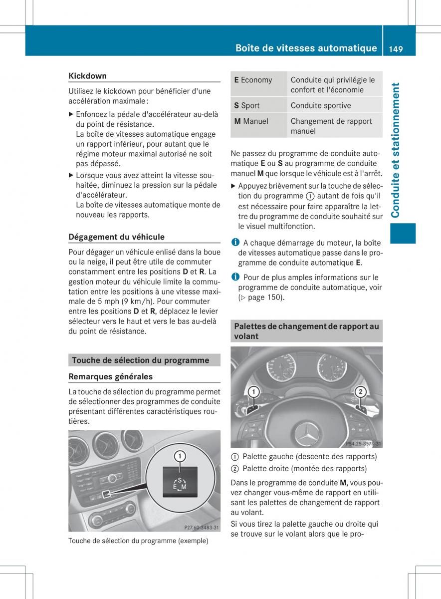 Mercedes Benz B Class W246 owners manual manuel du proprietaire / page 152